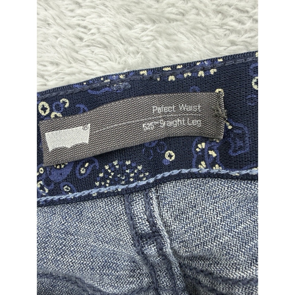 Levis 525 Perfect Waist Straight 31 X 32 Women's Jeans 12M Blue Cotton Stretch - Picture 4 of 14